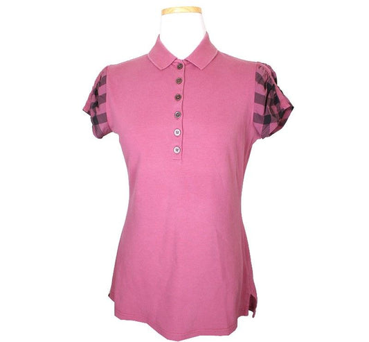 Burberry Brid Pink Check Sleeve T-Shirt S 26807286