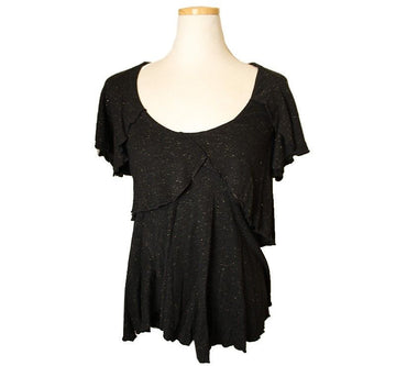 ISABEL MARANT Schwarze Goldglitzer Volant-Oberteil 1 26807349