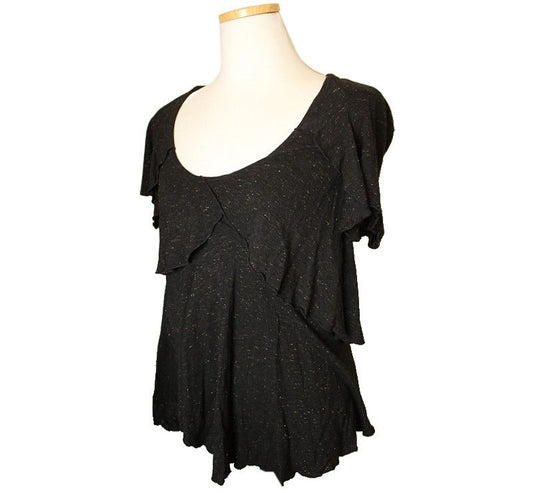 Isabel Marant Black Gold Glitter Frill Top 1 26807349