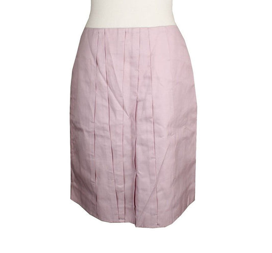 MaxMara Violet Stitched Pleated Cotton Silk Skirt 38 26809461