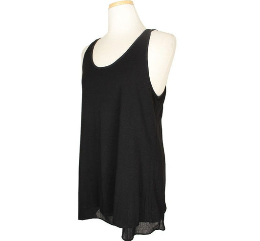 Theory Black Linen Blend Sleeveless Top S 26807579