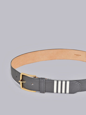 THOM BROWNE ペブルグレインレザーアプリケクラシックベルト 6953134992 33482103