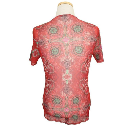 ISSEY MIYAKE Pink Sheer Print Top 44 26807156