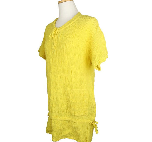 ISSEY MIYAKE イセイハート イエローポケットプリーツワンピース 2 26809582