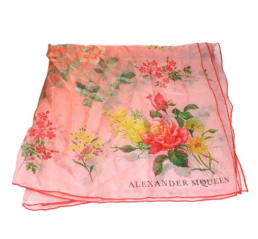 Alexander McQueen Silk Coral Rose Scarf 33655315