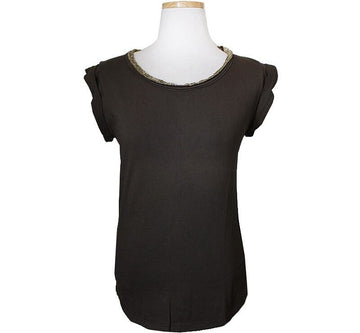 DOLCE & GABBANA Goldene Ausschnitt T-Shirt 44~55 33755884