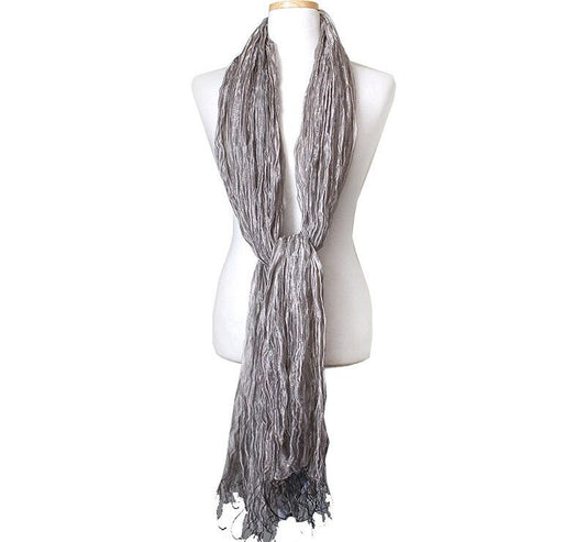Armani Collegioni Metallic Silver Silk Blend Scarf 33756088