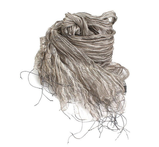 Armani Collegioni Metallic Silver Silk Blend Scarf 33756088