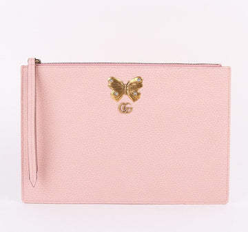 Gucci Pink Leather Butterfly Clutch Bag 499364 26582959