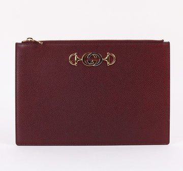 Gucci Burgundy Leather Jummy Medium Clutch Bag 570728 27437880