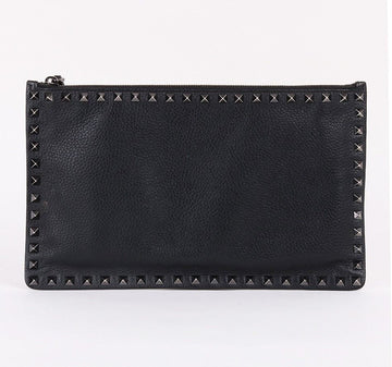 Valentino Black Leather Strap Medium Clutch Bag 29451757