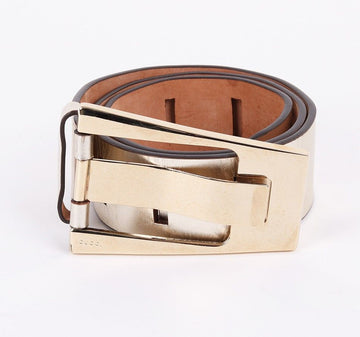 GUCCI Weit Metallisch Gold Damen Gürtel 196832 29248947