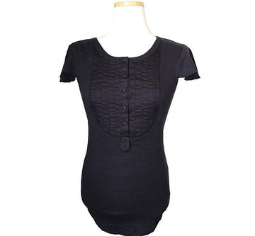 JOSEPH Schwarzes Kap Sleeve Button Oberteil 44 33862227