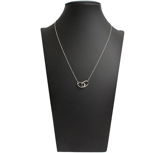 Tiffany & Co 925 Silver Interlocking Oval Circle Necklace 33983496