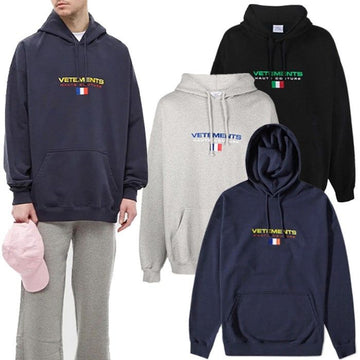 VETEMENTS Logo gestickter Hoodie UE52TR450B UE52TR450G UE52TR450N 34040801
