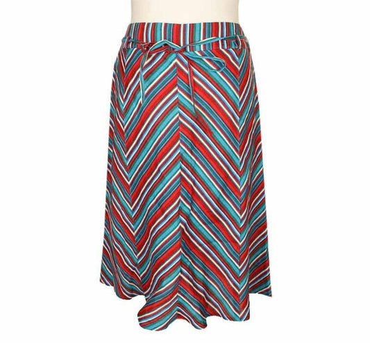 MaxMara Max&Co. Multi-Diagonal Linen Belted Skirt 36 26809215