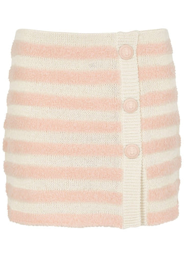 Balmain Refurbished Women's Stripe Knit Mini Skirt UK 10 46436127
