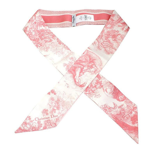 Dior Pink Toile de Jouy Twilly Scarf 12345 32920222