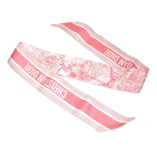 Dior Pink Toile de Jouy Twilly Scarf 12345 32920222