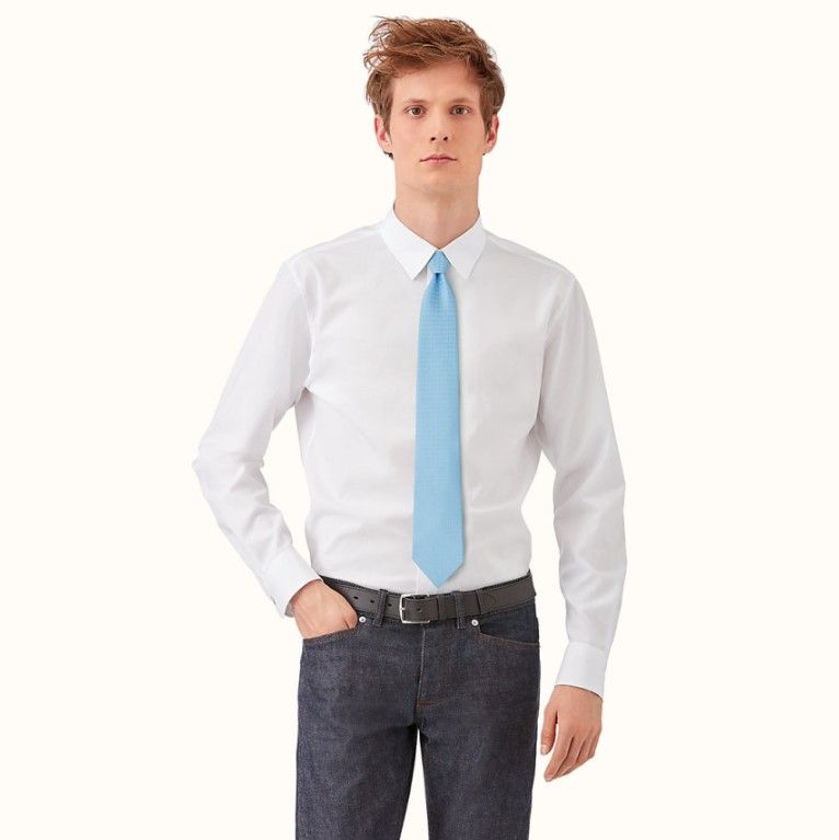 HERMES エルメス ネクタイ H030189T 61 ジャガード ファソネ H シルク