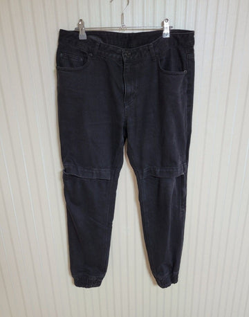 Juun.j Denim Black Velcro Jogger Pants 48 30597375