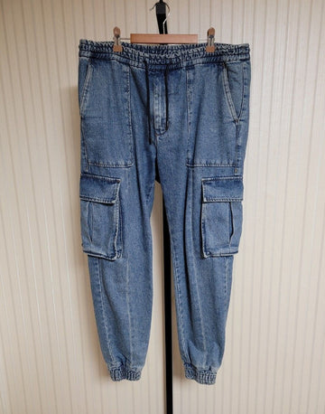 Juun.j 46 Blue Denim Cargo Jogger Pants 46 29968899