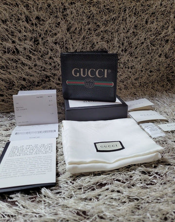 Gucci OS Black Stripe Logo Bifold Wallet 25525099