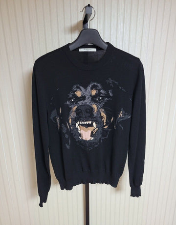 GIVENCHY M ブラック ロットワイラー 刺繍 ニット 27416746