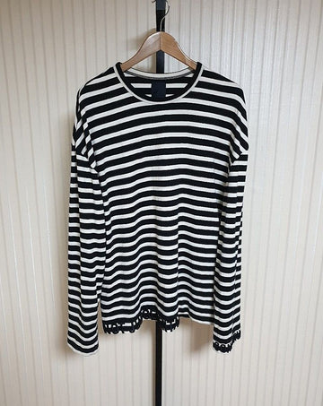 Juun.j s S Stripe Lettering Long Sleeve T-Shirt 26609638
