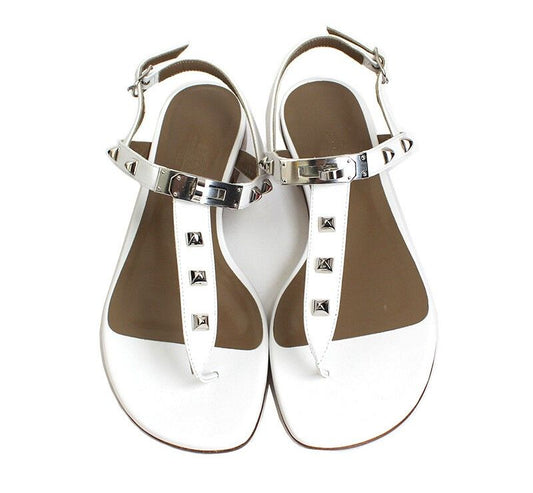 Hermes White Olivia Sandals 35 12 34748827