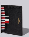 Thom Browne Black Pebble Grain Leather Double Card Holder 7096932343 34863789 [P]