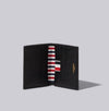 Thom Browne Black Pebble Grain Leather Double Card Holder 7096932343 34863789 [P]