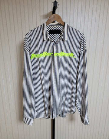 Juun.j 44 Stripe Neon Lettering Oversized Shirt 29027921
