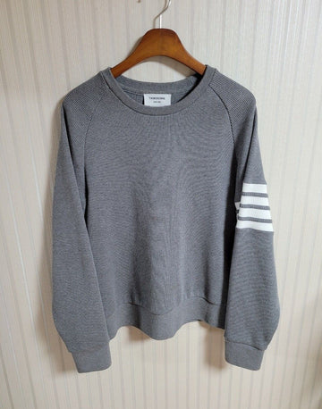 THOM BROWNE グレー ワッフル サンセンス ニット トレーナー 29178296
