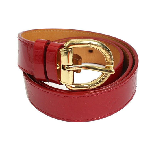 Louis Vuitton Red Vernis Gold-Tone Belt 34980125