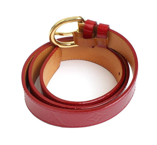 Louis Vuitton Red Vernis Gold-Tone Belt 34980125
