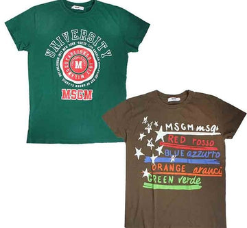 MSGM キッズグリーンオリーブグリーンTシャツ2種セット12歳 35077797