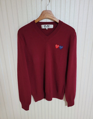 Comme Des Garcons Burgundy Double-Wappen Men's Knit S 35400396