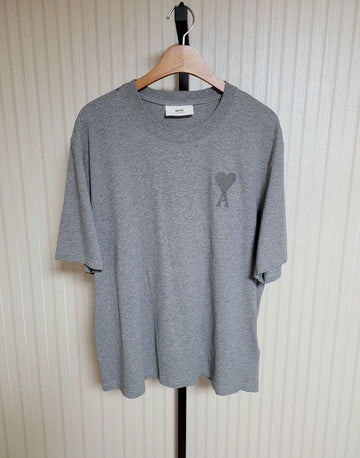 AMI Big Heart Embroidered T-Shirt in Gray L 27607171