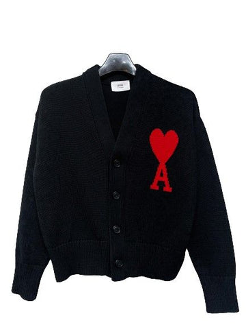 AMI Black Logo Cardigan Men 7203462882 35409320