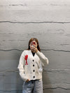 AMI White Logo Cardigan Women 7203502614 35409375 [P]