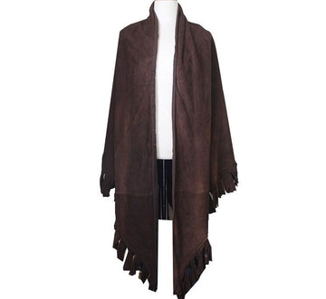 Salvatore Ferragamo Brown Suede Shawl 35695915
