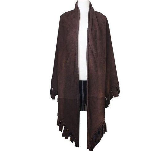 Salvatore Ferragamo Brown Suede Shawl 35695915