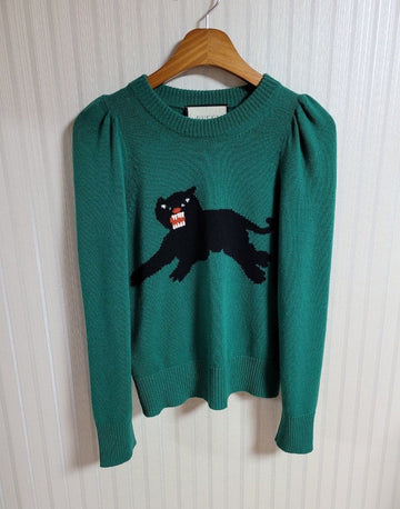 Gucci Green Leopard Women's Knit S 28339285