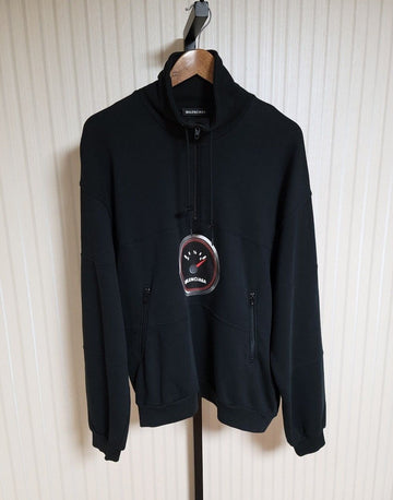 BALENCIAGA s schwarze Armaturenbrett Zip-Up Sweatshirt S 26882205
