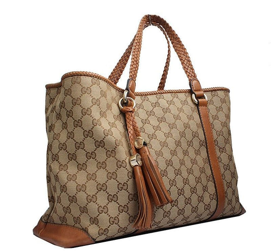 Gucci Weaving Handle Fabric Tote Bag 35966520