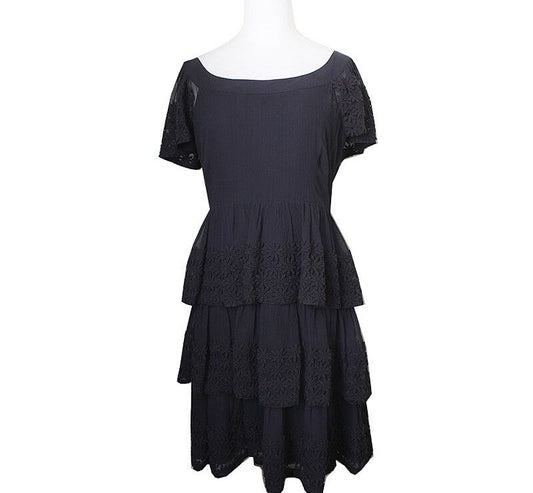 JUICY COUTURE ジュシ・クチュール ブラック シルク ワンピース 55 36115466