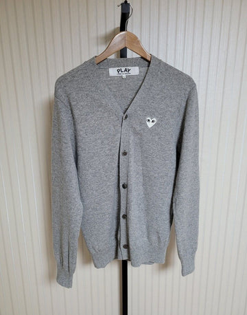 COMME DES GARCONS l L Grauweiß Wappen Herren Cardigan 26873622