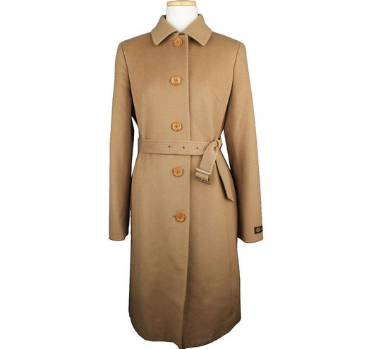LORO PIANA ゴールド カシミア ベルト コート マラン55 36314184