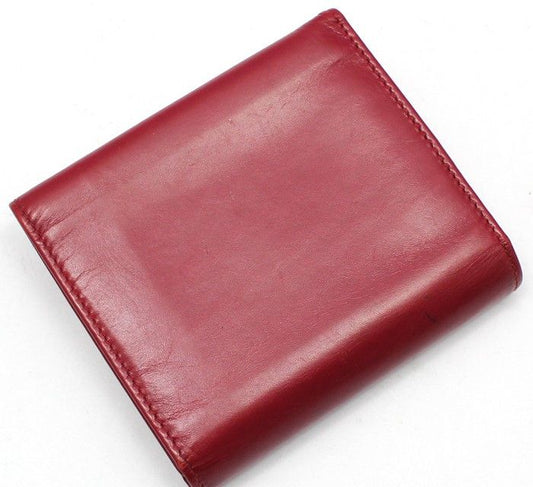 Prada Red Leather Gold-tone Ribbon Tri-fold Wallet M176A 28257492